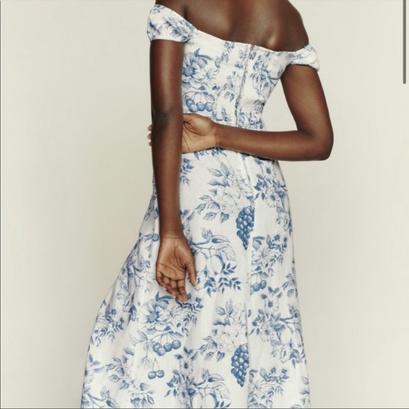 Reformation Bridgton Linen Dress Corsica - Picture 3 of 8